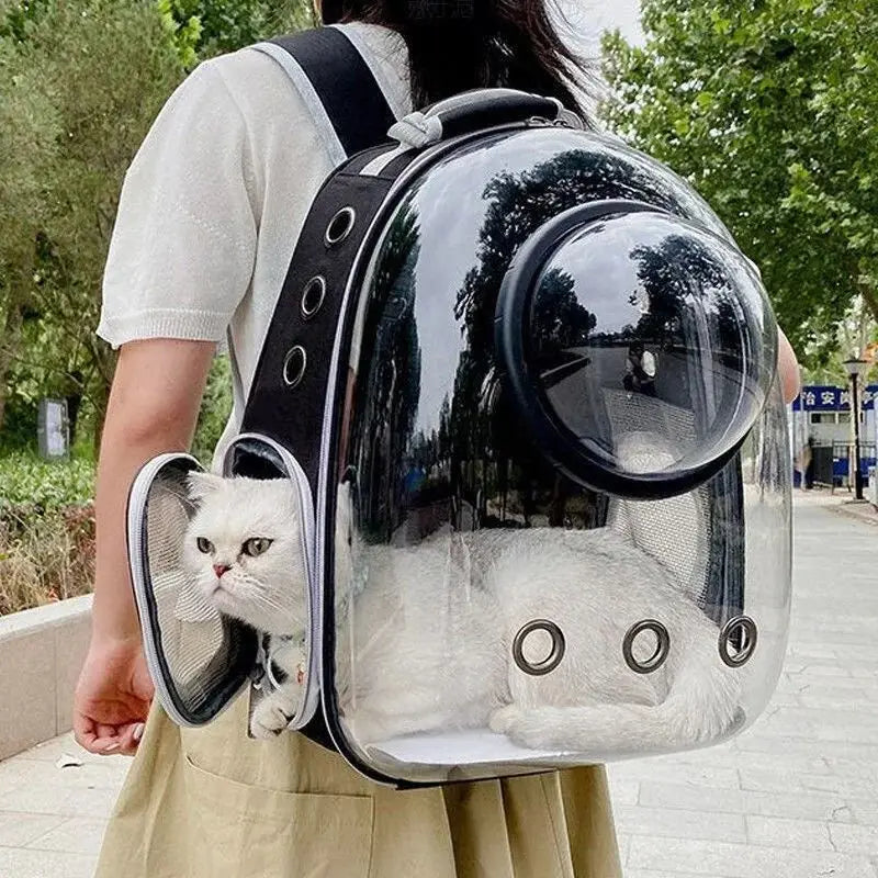 Pet Cat Dog Carrier Backpack – Breathable Transparent Travel Capsule